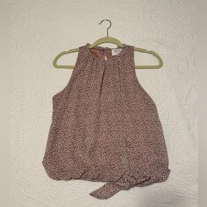 Womens Casual Sleeveless Shirt Halter Neck Floral Print Tank Top Blouse